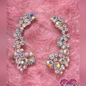 Sparkling Crystal Statement Earcrawlers Post Earrings